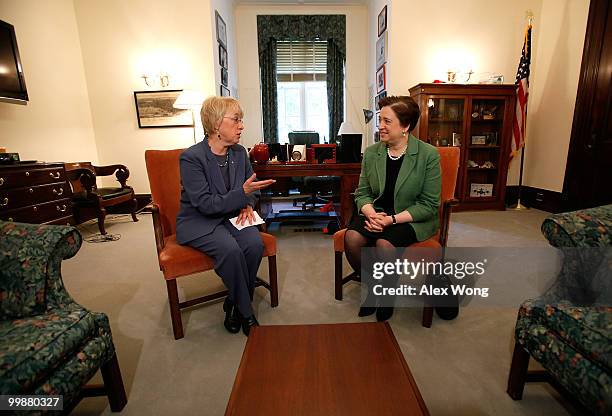 Supreme Court nominee, Solicitor General Elena Kagan meets with Sen. Patty Murray on Capitol Hill May 18, 2010 in Washington, DC. Kagan continued her...