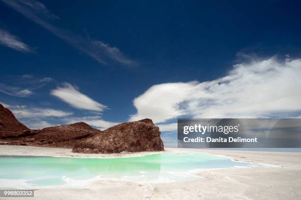 small lagoon at salar de uyuni, uyuni, bolivia - salar stock pictures, royalty-free photos & images