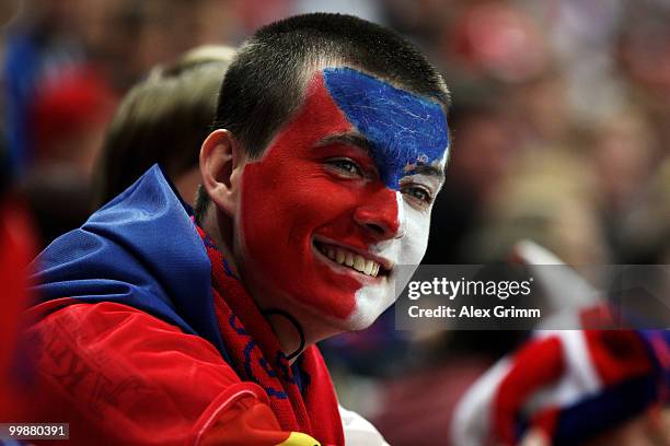 Supporter of Czech Republic watches the IIHF World Championship group F qualification round match between Canada and Czech Republic at SAP Arena on...