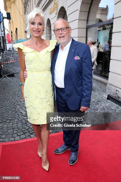 Joseph Vilsmaier and his girlfriend Birgit Muth during the Mercedes-Benz reception at 'Klassik am Odeonsplatz' on July 14, 2018 in Munich, Germany.