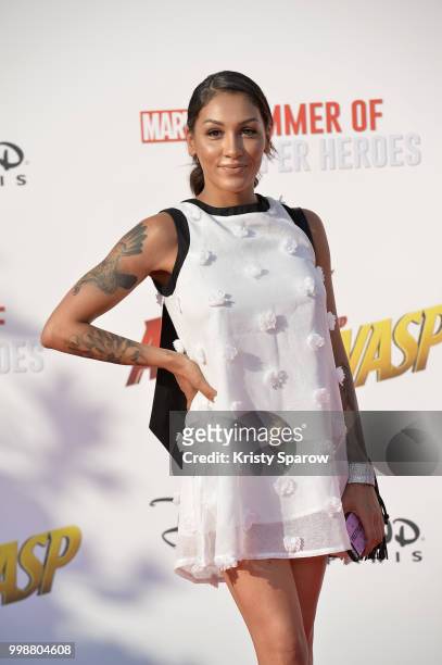 Influencer Rawell Saiidi attends the European Premiere of Marvel Studios "Ant-Man And The Wasp" at Disneyland Paris on July 14, 2018 in Paris, France.