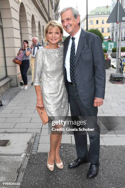 Uschi Glas and her husband Dieter Hermann during the Mercedes-Benz reception at 'Klassik am Odeonsplatz' on July 14, 2018 in Munich, Germany.