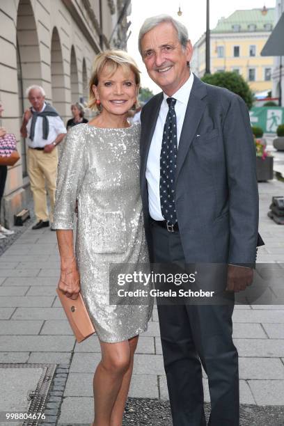 Uschi Glas and her husband Dieter Hermann during the Mercedes-Benz reception at 'Klassik am Odeonsplatz' on July 14, 2018 in Munich, Germany.