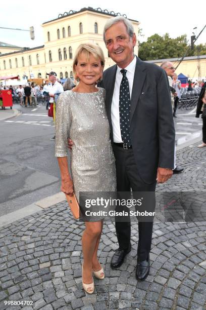 Uschi Glas and her husband Dieter Hermann during the Mercedes-Benz reception at 'Klassik am Odeonsplatz' on July 14, 2018 in Munich, Germany.