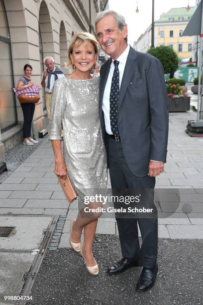 Uschi Glas and her husband Dieter Hermann during the Mercedes-Benz reception at 'Klassik am Odeonsplatz' on July 14, 2018 in Munich, Germany.