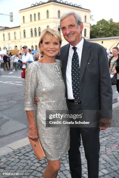 Uschi Glas and her husband Dieter Hermann during the Mercedes-Benz reception at 'Klassik am Odeonsplatz' on July 14, 2018 in Munich, Germany.