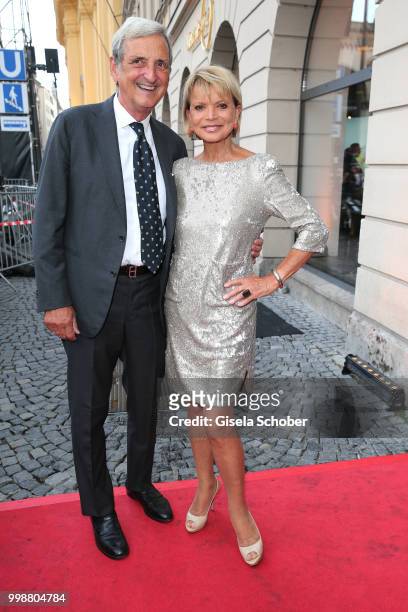 Uschi Glas and her husband Dieter Hermann during the Mercedes-Benz reception at 'Klassik am Odeonsplatz' on July 14, 2018 in Munich, Germany.