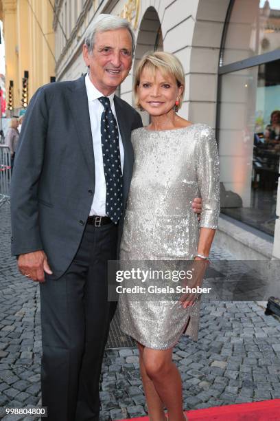 Uschi Glas and her husband Dieter Hermann during the Mercedes-Benz reception at 'Klassik am Odeonsplatz' on July 14, 2018 in Munich, Germany.