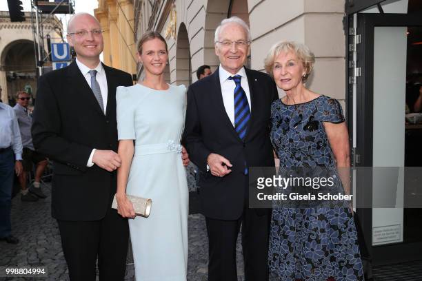 Dominic Stoiber and his wife Melanie Stoiber and Edmund Stoiber and his wife Karin Stoiber during the Mercedes-Benz reception at 'Klassik am...