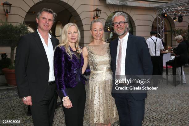 Constanze Hausmann, daughter of Edmund Stoiber, and her husband Juergen Hausmann, sister Veronica Sass and her husband Olaf Sass during the...