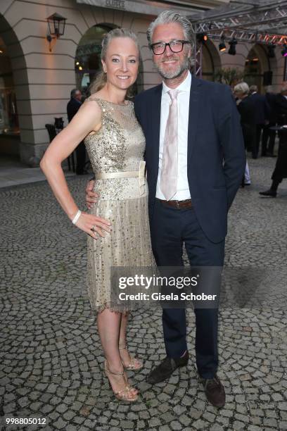 Veronica Stoiber and her husband Olaf Sass during the Mercedes-Benz reception at 'Klassik am Odeonsplatz' on July 14, 2018 in Munich, Germany.