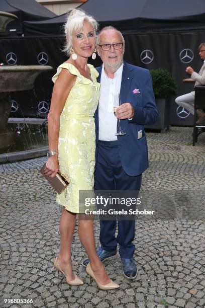 Joseph Vilsmaier and his girlfriend Birgit Muth during the Mercedes-Benz reception at 'Klassik am Odeonsplatz' on July 14, 2018 in Munich, Germany.