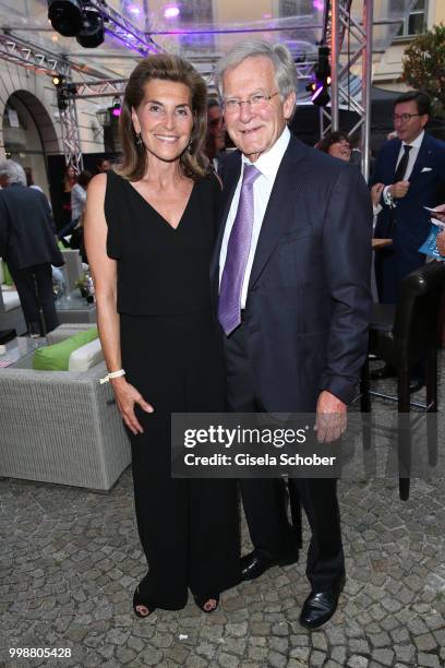 Helmut Roeschinger and Dr. Eva Mueller during the Mercedes-Benz reception at 'Klassik am Odeonsplatz' on July 14, 2018 in Munich, Germany.