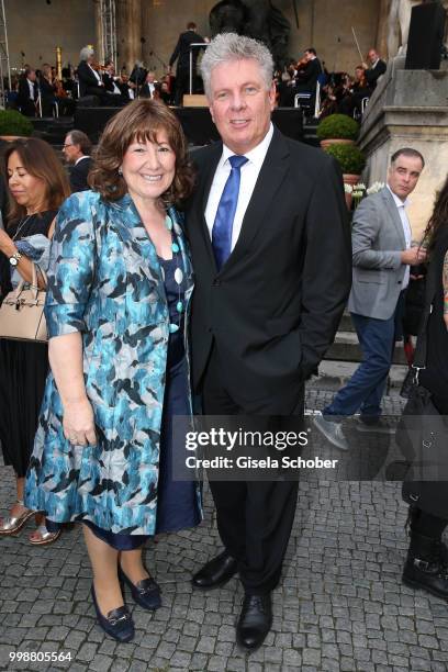 Mayor Dieter Reiter and his wife Petra Reiter during the Mercedes-Benz reception at 'Klassik am Odeonsplatz' on July 14, 2018 in Munich, Germany.