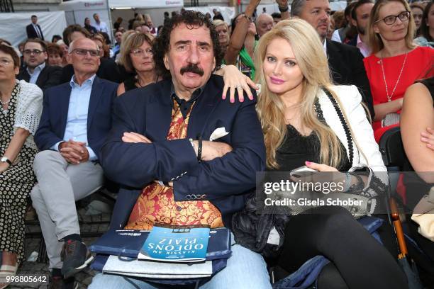 Monty Shadow and his girlfriend Audrey Tritto during the Mercedes-Benz reception at 'Klassik am Odeonsplatz' on July 14, 2018 in Munich, Germany.