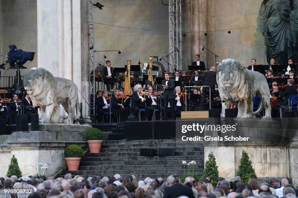 General view of Feldhernhalle during the Mercedes-Benz reception at 'Klassik am Odeonsplatz' on July 14, 2018 in Munich, Germany.