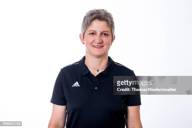 Christine Baitinger poses during a portrait session at the Annual Women's Referee Course on July 14, 2018 in Grunberg, Germany.
