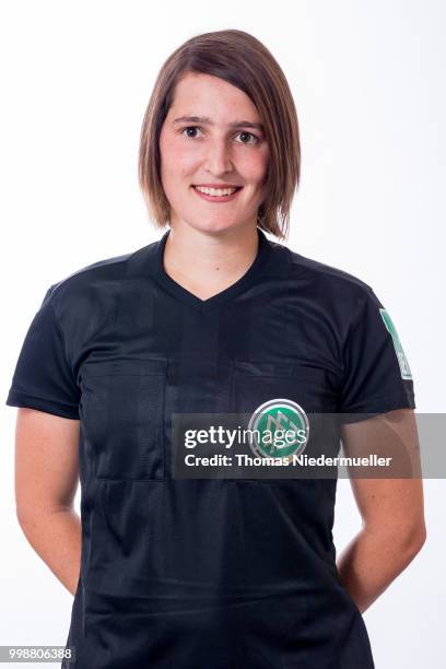 Naemi Breier poses during a portrait session at the Annual Women's Referee Course on July 14, 2018 in Grunberg, Germany.