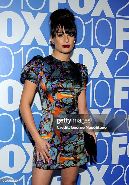 Actress Lea Michele attends the 2010 FOX UpFront after party at Wollman Rink, Central Park on May 17, 2010 in New York City.