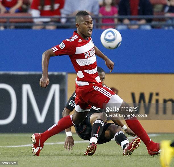 Atiba Harris of FC Dallas controls the ball against D.C. United at Pizza Hut Park on May 8, 2010 in Frisco, Texas.