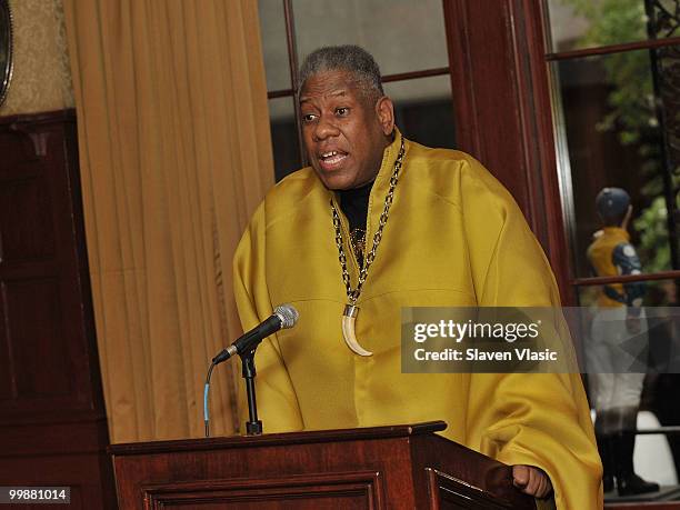 Vogue Contributing Editor and fashion icon Andre Leon Talley speaks at breakfast and discussion on style at 21 Club on May 18, 2010 in New York City.
