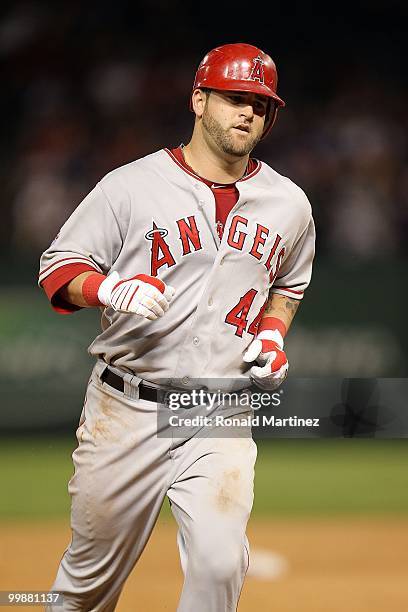 Mike Napoli of the Los Angeles Angels of Anaheim on May 17, 2010 at Rangers Ballpark in Arlington, Texas.