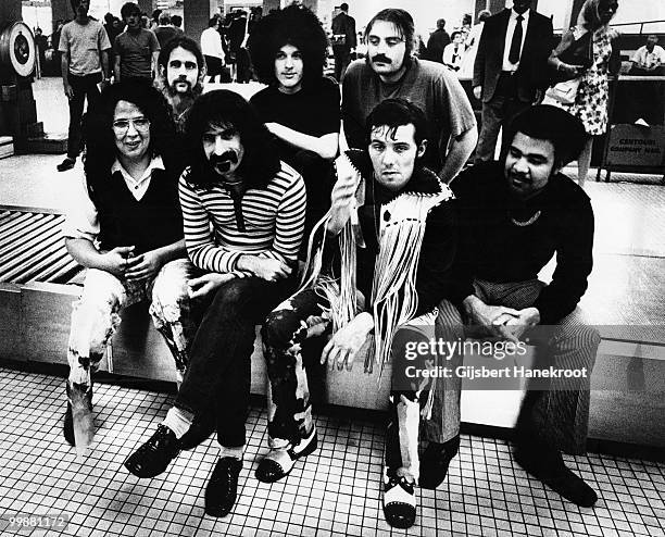 Frank Zappa posed with the Mothers of Invention in Rotterdam, Netherlands on November 27 1971