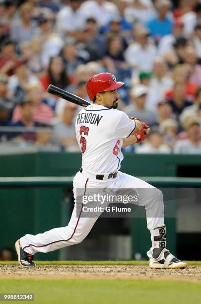 Anthony Rendon of the Washington Nationals bats against the Boston Red Sox at Nationals Park on July 3, 2018 in Washington, DC.