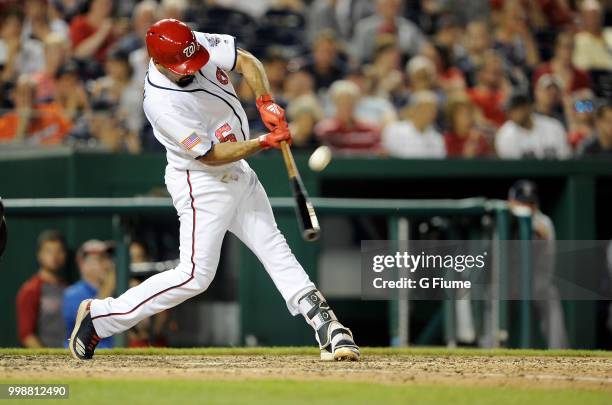 Anthony Rendon of the Washington Nationals bats against the Boston Red Sox at Nationals Park on July 3, 2018 in Washington, DC.