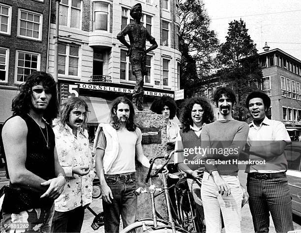 Frank Zappa and The Mothers Of Invention posed in Amsterdam, Netherlands on December 06 1970. Frank Zappa 2nd from right