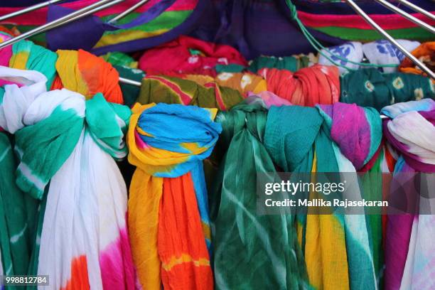colorful duppattas - mallika stock pictures, royalty-free photos & images