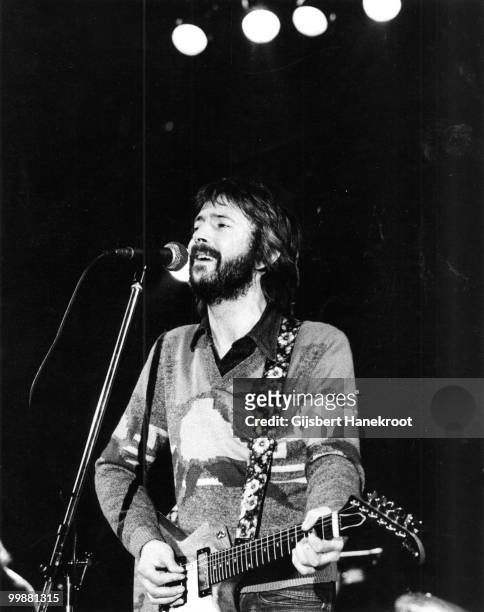 Eric Clapton performs live on stage at Ahoy in Rotterdam, Netherlands on November 30 1974