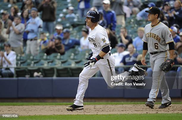 Ryan Braun of the Milwaukee Brewers bats against the Pittsburgh Pirates on April 28, 2010 at Miller Park in Milwaukee, Wisconsin. The Pirates...