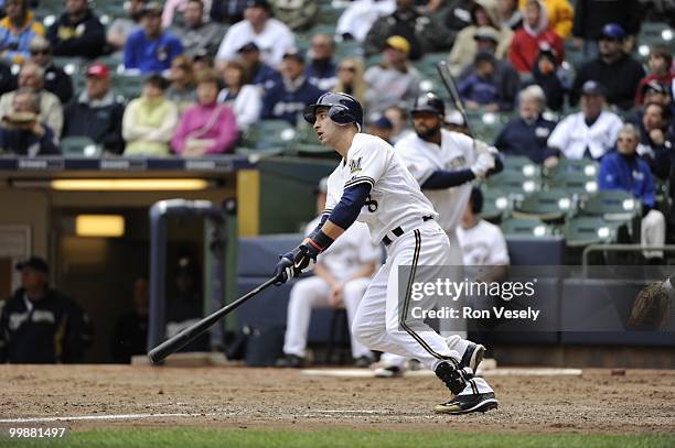 Ryan Braun of the Milwaukee Brewers bats against the Pittsburgh Pirates on April 28, 2010 at Miller Park in Milwaukee, Wisconsin. The Pirates...