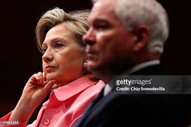 Secretary of State Hillary Clinton and Defense Secretary Robert Gates testify before the Senate Foreign Relations Committee about the new START...