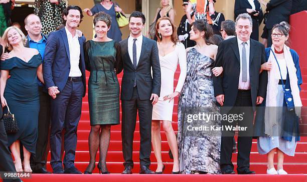 Actors Bill Camp,Lee Evans, actress Tamsin Greig, actor Dominic Cooper, guest, Lola Frears, director Stephen Frears and wife Anne Rothenstein depart...