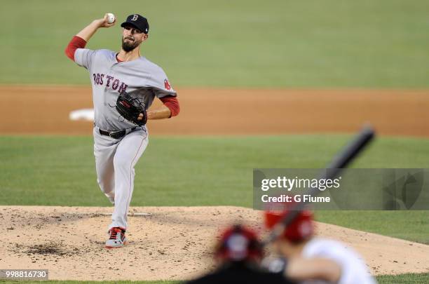 Rick Porcello of the Boston Red Sox pitches against the Washington Nationals at Nationals Park on July 2, 2018 in Washington, DC.