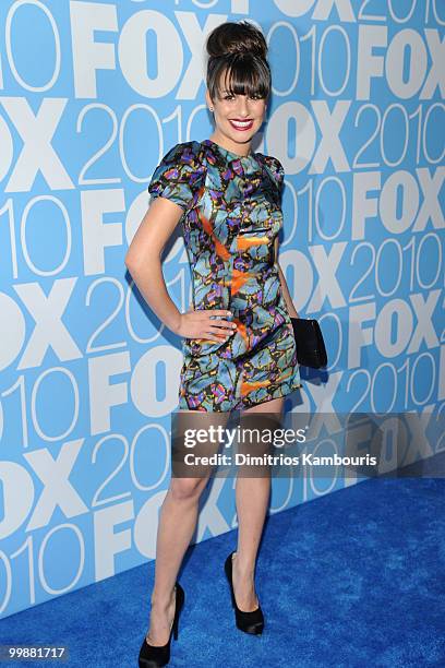 Actress Lea Michele attends the 2010 FOX Upfront after party at Wollman Rink, Central Park on May 17, 2010 in New York City.