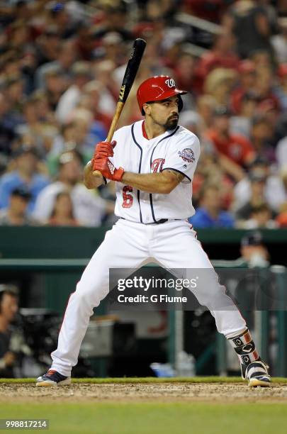 Anthony Rendon of the Washington Nationals bats against the Boston Red Sox at Nationals Park on July 2, 2018 in Washington, DC.