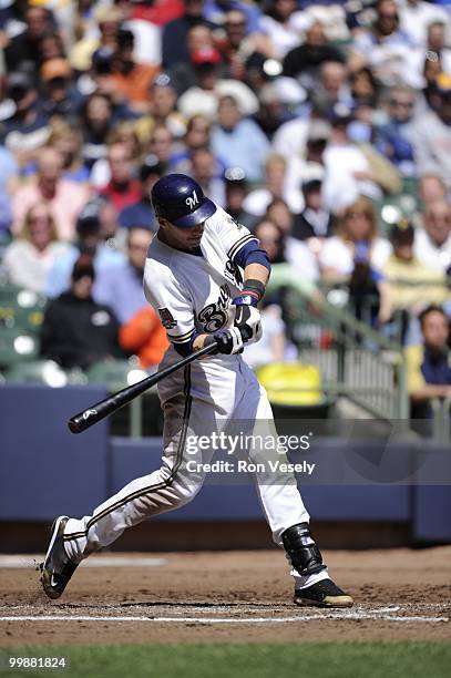 Ryan Braun of the Milwaukee Brewers bats against the Pittsburgh Pirates on April 28, 2010 at Miller Park in Milwaukee, Wisconsin. The Pirates...