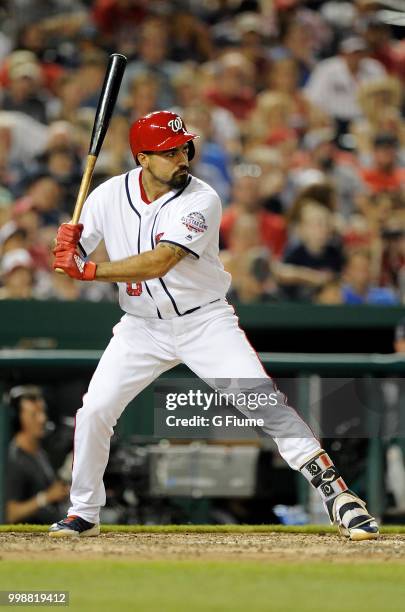 Anthony Rendon of the Washington Nationals bats against the Boston Red Sox at Nationals Park on July 2, 2018 in Washington, DC.