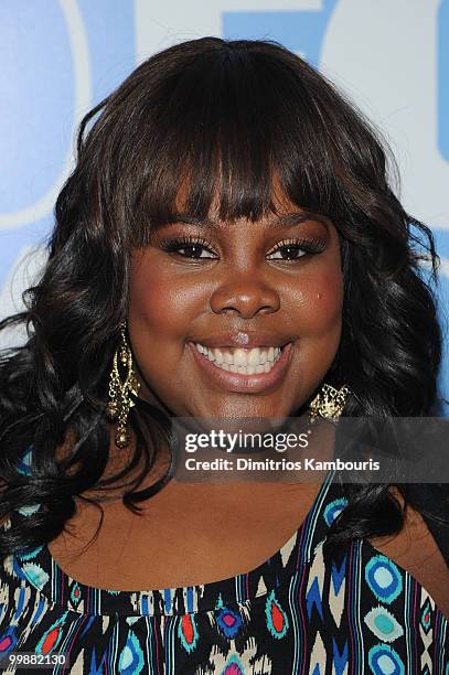 Amber Riley attends the 2010 FOX Upfront after party at Wollman Rink, Central Park on May 17, 2010 in New York City.