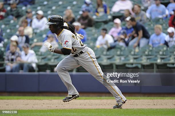 Andrew McCutchen of the Pittsburgh Pirates runs the bases against the Milwaukee Brewers on April 28, 2010 at Miller Park in Milwaukee, Wisconsin. The...