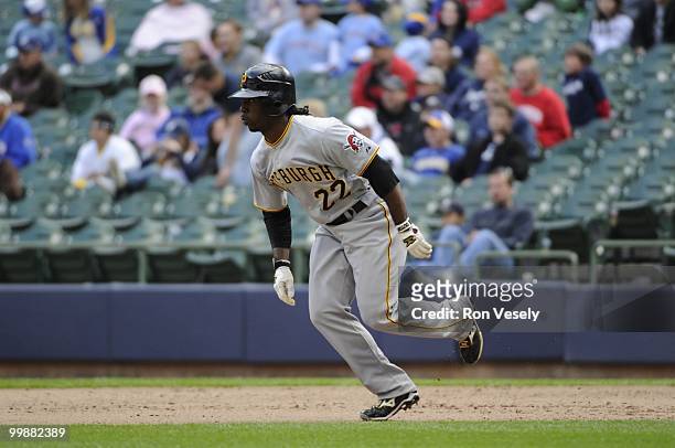 Andrew McCutchen of the Pittsburgh Pirates runs the bases against the Milwaukee Brewers on April 28, 2010 at Miller Park in Milwaukee, Wisconsin. The...