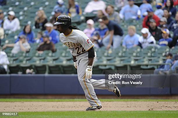 Andrew McCutchen of the Pittsburgh Pirates runs the bases against the Milwaukee Brewers on April 28, 2010 at Miller Park in Milwaukee, Wisconsin. The...