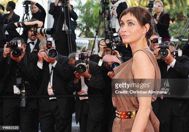 Actress Emmanuelle Beart attends the 'Of Gods and Men' Premiere held at the Palais des Festivals during the 63rd Annual International Cannes Film...