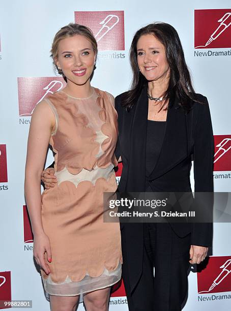 Actress Scarlett Johansson and director Julie Taymor attend the 61st Annual New Dramatist's Benefit Luncheon at the Marriot Marquis on May 18, 2010...