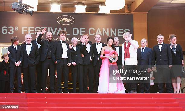 Actors Phillippe Laudenbach , Jean Marie Frin, Jacques Herlin, actress Sabrina Ouazani, Director Xavier Beauvois, actors Michael Lonsdale, Farid...