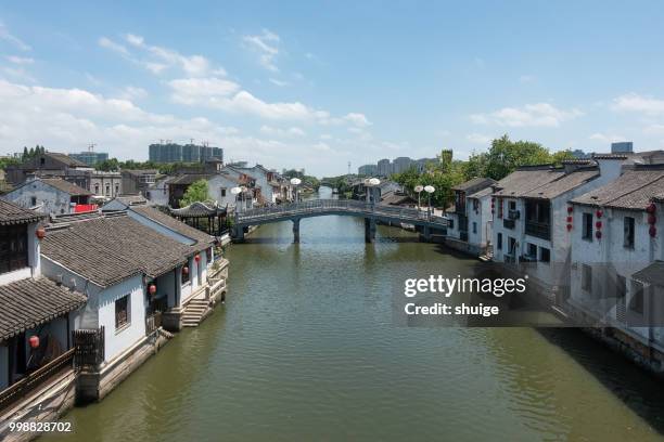 the ancient canal scenic landscape qingming bridge - classical theatre stock pictures, royalty-free photos & images