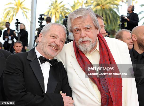 Actors Jean Marie Frin and Michael Lonsdale attend the 'Of Gods and Men' Premiere held at the Palais des Festivals during the 63rd Annual...